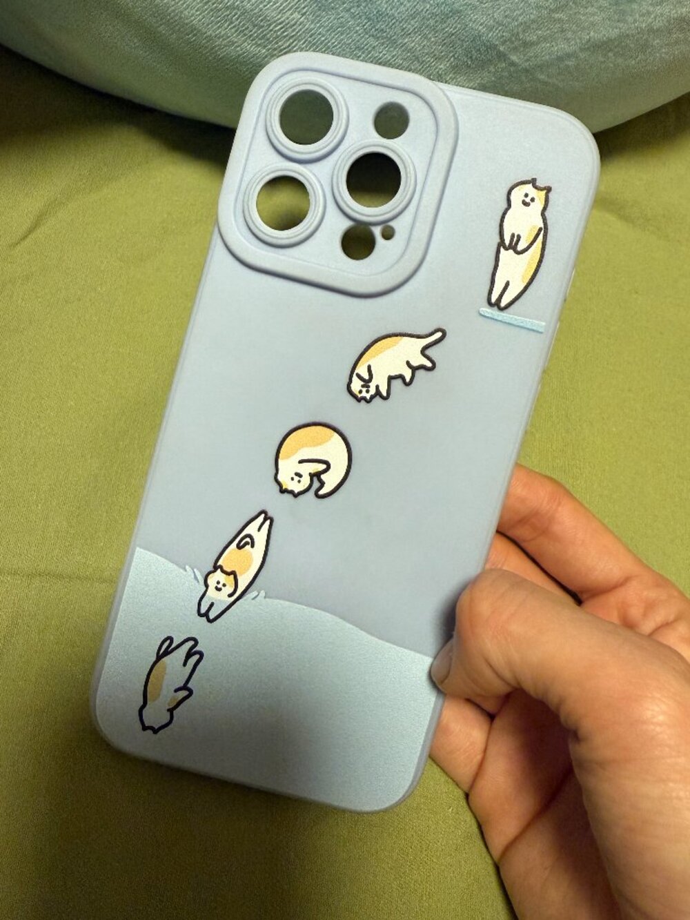 Minimalist Cat Diving iPhone Case